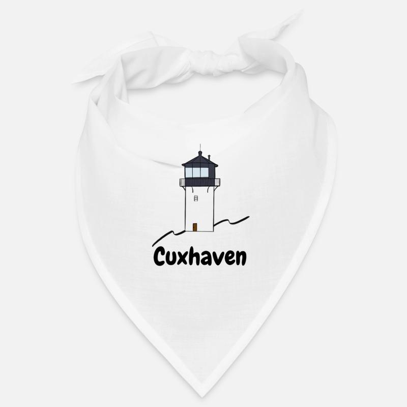 Leuchtturm Cuxhaven dicke Berta - Bandana - Weiß