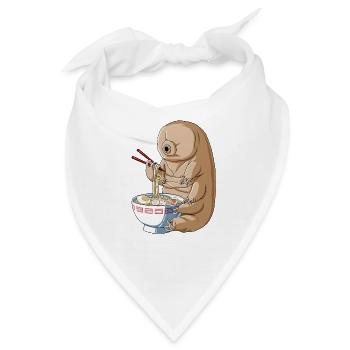 Lustiges japanischer Anime Bärtierchen - Bandana - Weiß - Vorne