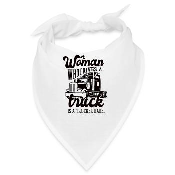 Trucker Babe LKW Fahrerin - Bandana - Weiß - Vorne
