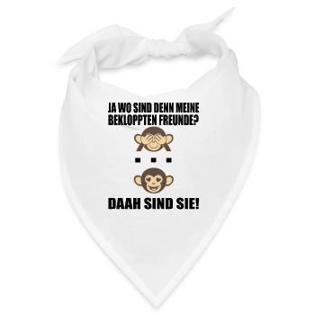 ja wo sind denn meine bekloppten freunde - Bandana - Weiß - Vorne