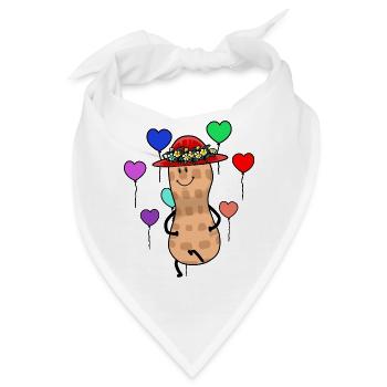 Erdnuss Sommer Hüte Blumen Fantasy Nuss - Bandana - Weiß - Vorne