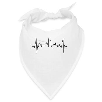 Leipzig Skyline Herzschlag Leipziger Herz Leibzsch - Bandana - Weiß - Vorne