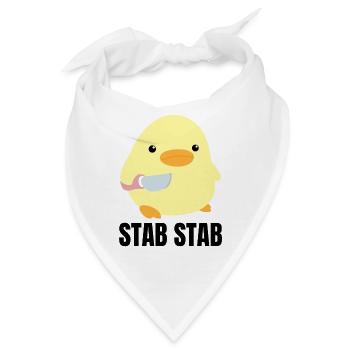 Stab Ente mit Messer Meme Küken Gans Geschenkidee - Bandana - Weiß - Vorne