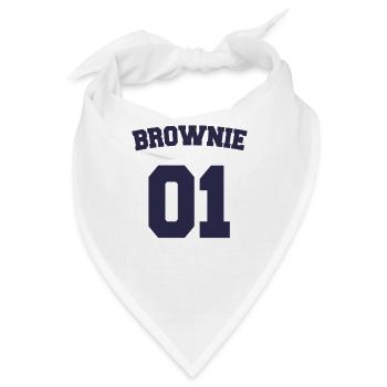 BROWNIE für alle Braun Haarigen Freundes Outfit - Bandana - Weiß - Vorne