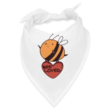Biene Herz Spruch Liebe Freundschaft Süß Hummel - Bandana - Weiß - Vorne