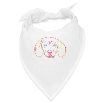 Bunter Tiroler Bracke Hund - Bandana - Weiß - Vorne