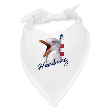 Hamburg Hamburger norddeutsch Möwe Geschenk - Bandana - Weiß - Vorne