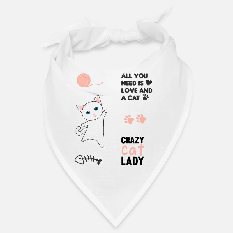 Pack d'autocollants de chats blancs chats roses Bandana