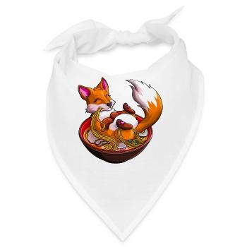 Ramen Nudeln Fox Lover Kawaii Japanisches Anime Geschenk - Bandana - Weiß - Vorne
