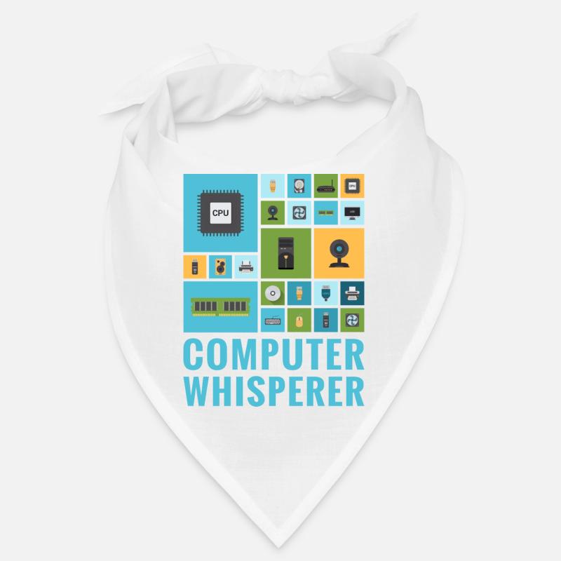 Computer Whisperer Funny IT Tech Support Help Desk - Bandana - white