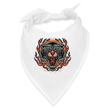 tiger burning tattoo farbiges desgin super - Bandana - Weiß - Vorne