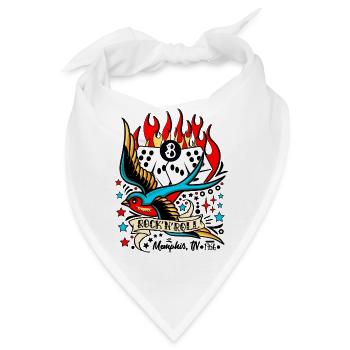 Rockabilly Vintage Rock N Roll Musik 50er Jahre Socken Hop - Bandana - Weiß - Vorne