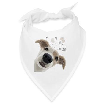 Neugieriger Whippet Hund - Bandana - Weiß - Vorne