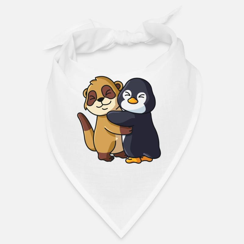 Suricate avec pingouin aime doux mignon Bandana
