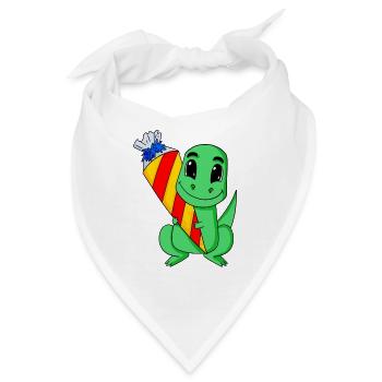 Einschulung Dinosaurier 1 Klasse - Bandana - Weiß - Vorne