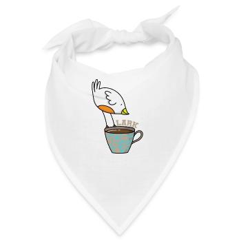 Lerche Schlaftyp Frühaufsteher Vogel mit Kaffee - Bandana - Weiß - Vorne