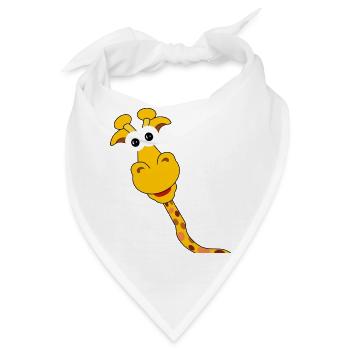 Giraffe - lustig, in Comicstyle - Bandana - Weiß - Vorne
