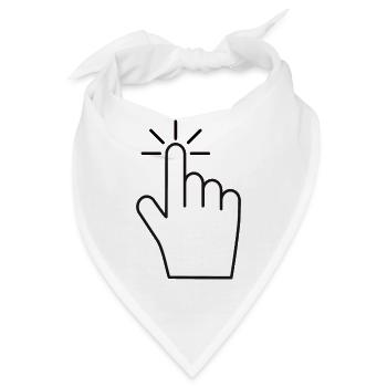 Click Here - Zeigefinger Klick Symbol - Bandana - Weiß - Vorne