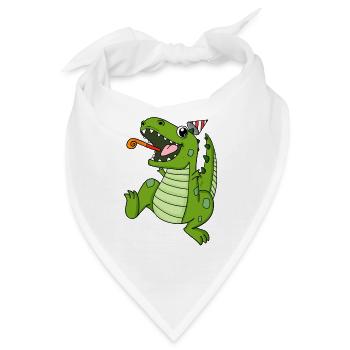 Dinosaurier Party - Bandana - Weiß - Vorne