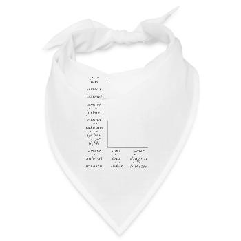 Liebe Auf Vielen Verschiedenen Sprachen - Bandana - Weiß - Vorne