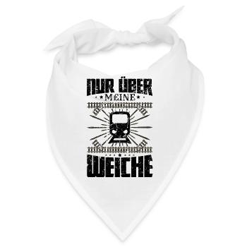 Nur über meine Weiche Eisenbahner Gleisbauer - Bandana - Weiß - Vorne