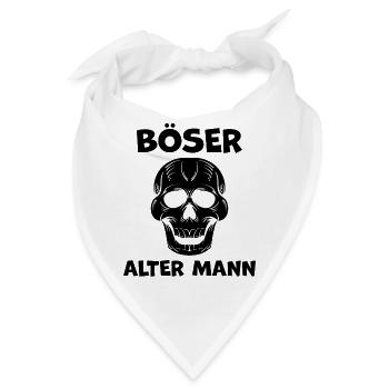 Böser Alter Mann Lustiger Spruch Schädel Geschenk - Bandana - Weiß - Vorne