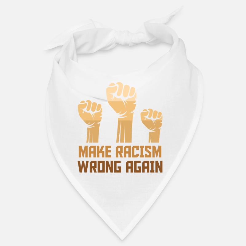 Black Make Racism Wrong Again - Bandana - blanc