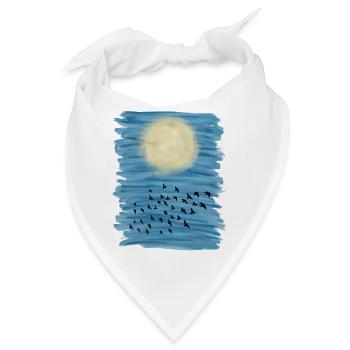 Sonne Blauer Himmel Acryl Malerei - Bandana - Weiß - Vorne
