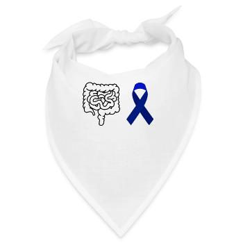 Darmkrebs Darm Krebs Blaue Schleife - Bandana - Weiß - Vorne