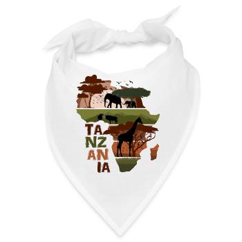 Tansania Afrika Sonnenuntergang - Bandana - Weiß - Vorne