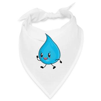 Wassertropfen Wasser - Bandana - Weiß - Vorne
