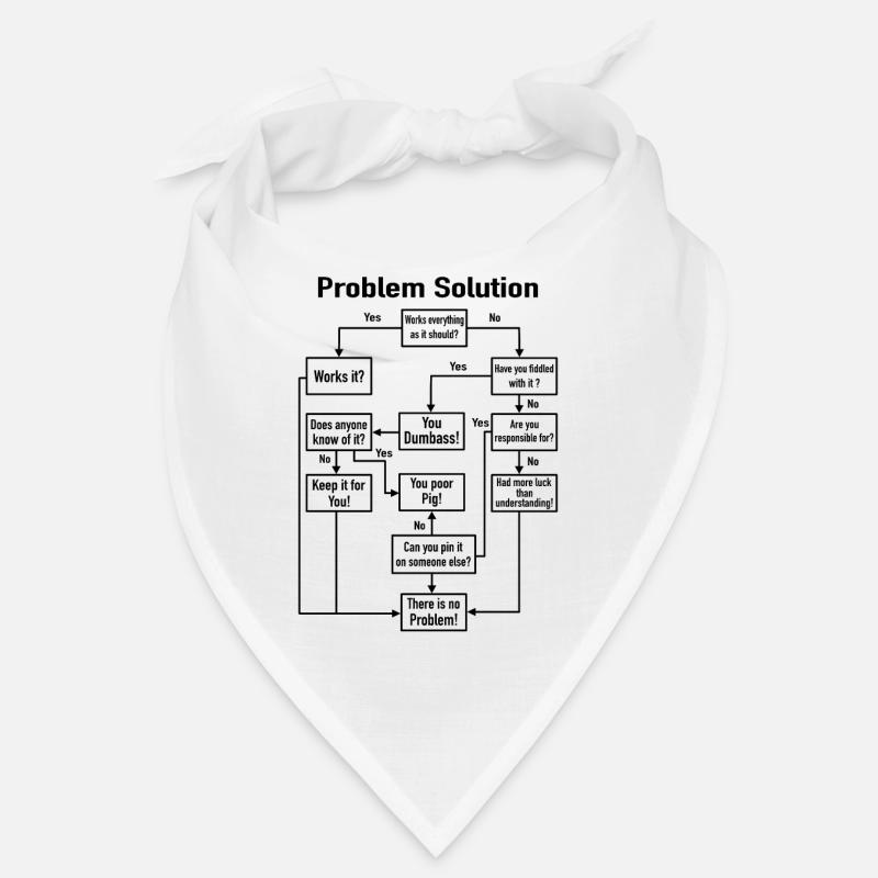 Problem-Solution Prozess-Diagramm Büro Job Witz - Bandana - Weiß