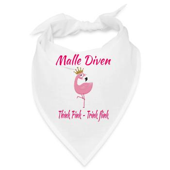 Malle Diven Mallorca Party Trinkteam - Bandana - Weiß - Vorne