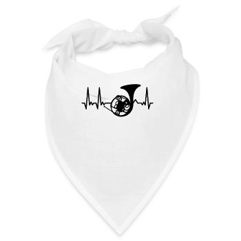 Waldhorn Waldhornist Waldhörner Horn Geschenk - Bandana - Weiß - Vorne