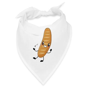 Baguette Frankreich Musik - Bandana - Weiß - Vorne