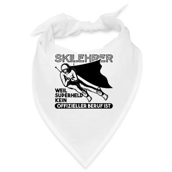 Geschenk Skilehrer - Bandana - Weiß - Vorne