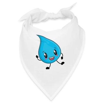 Wassertropfen Wasser - Bandana - Weiß - Vorne