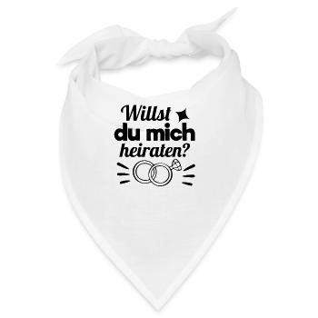 Heiratsantrag Verlobung | Antrag Hochzeitsantrag - Bandana - Weiß - Vorne