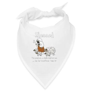 Christliches Design Gesegnete Schafe genießen Gottes - Bandana - Weiß - Vorne
