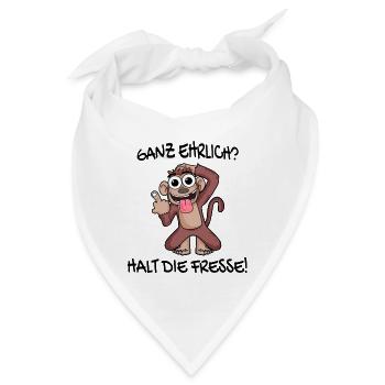 Ganz ehrlich halt die Fresse Affe - Bandana - Weiß - Vorne