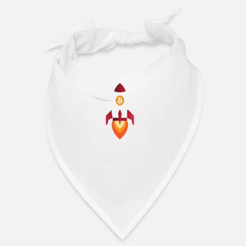 Bitcoin Rakete Mond - Kryptowährung Bitcoins - Bandana - Weiß