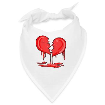 Gebrochenes Herz - Bandana - Weiß - Vorne