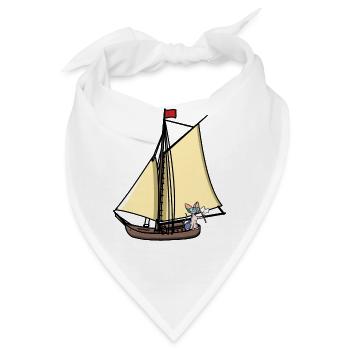 Maritim Segler Segelschiff Katze Seenot Maritim - Bandana - Weiß - Vorne