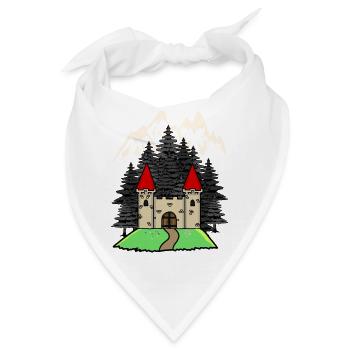 Burg Festung Mittelalter Ritter Natur Fantasy - Bandana - Weiß - Vorne