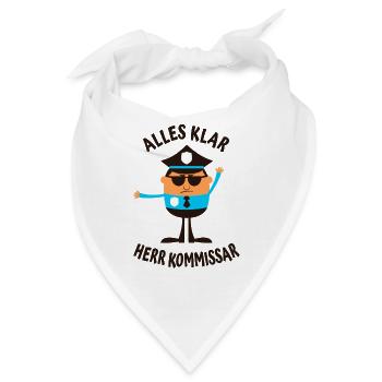 Humor Fun Kommissar lustiger Polizist - Bandana - Weiß - Vorne