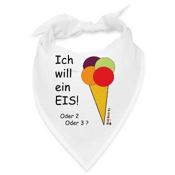 ich will ein eis - Bandana - Weiß - Vorne
