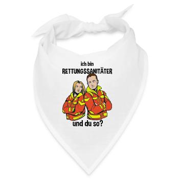 Ich bin Rettungssanitäter Rettungsdienst - Bandana - Weiß - Vorne