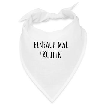 Lächeln Spruch - Bandana - Weiß - Vorne