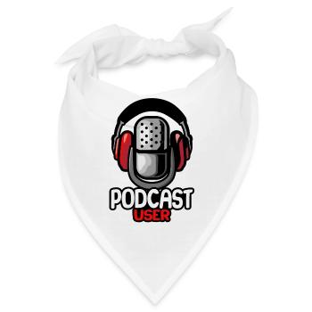 Podcast User Mikrofon Podcaster Radio Internet - Bandana - Weiß - Vorne