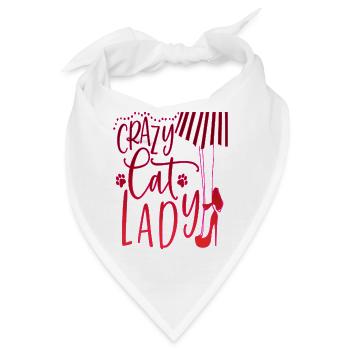 Verrückte Katzendame Katzen Katzenbesitzer - Bandana - Weiß - Vorne